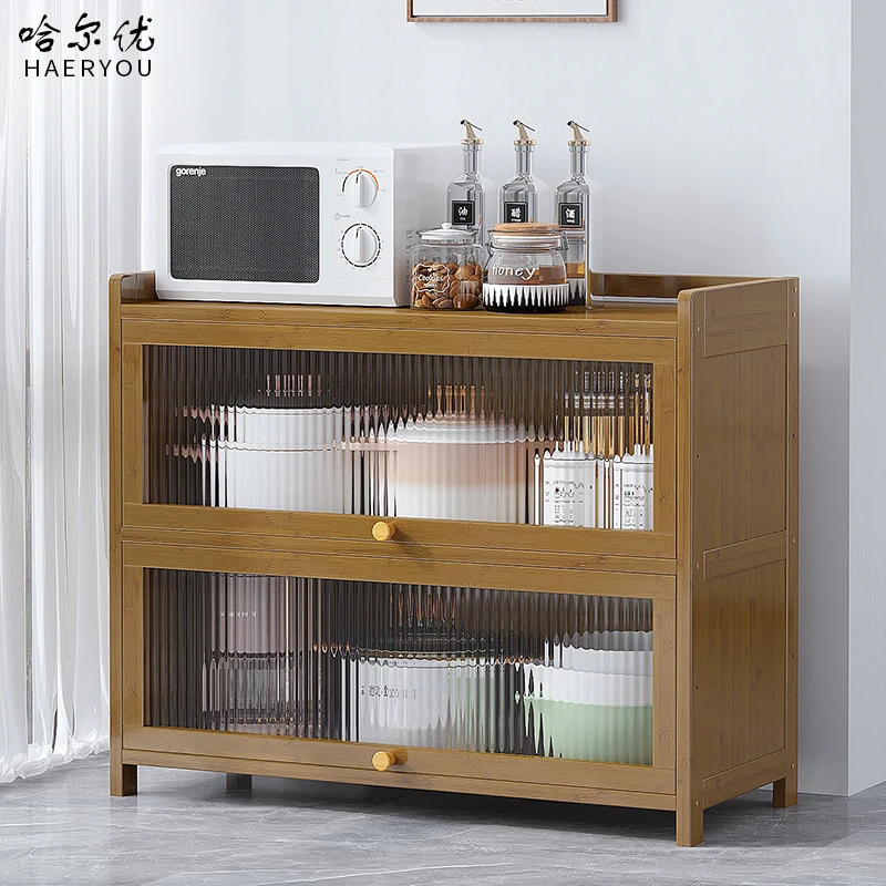 厨房置物架台面微波炉调味料收纳架多层家用现代简约省空间餐边柜