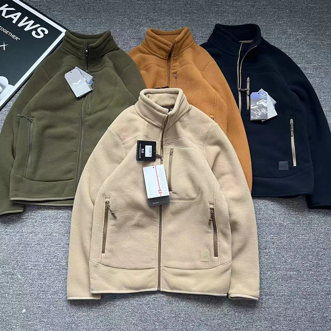 反季清！德系原装 加绒加厚 男士冬季立领加厚摇粒绒外套