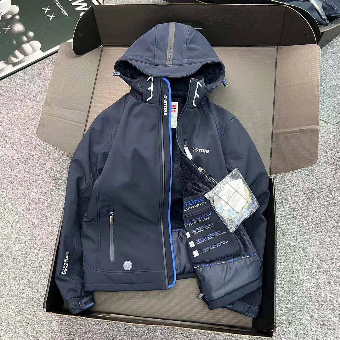 挪单户外 防风防雨雪 一件过冬 男士加绒加厚冲锋衣防寒服