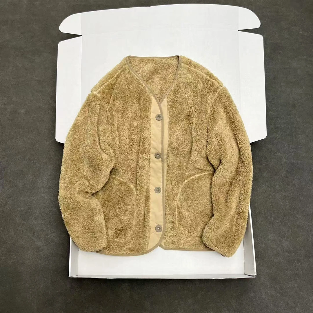 日单户外毛猴 版型超赞 男女无领双面绒外套【可外穿可内搭】