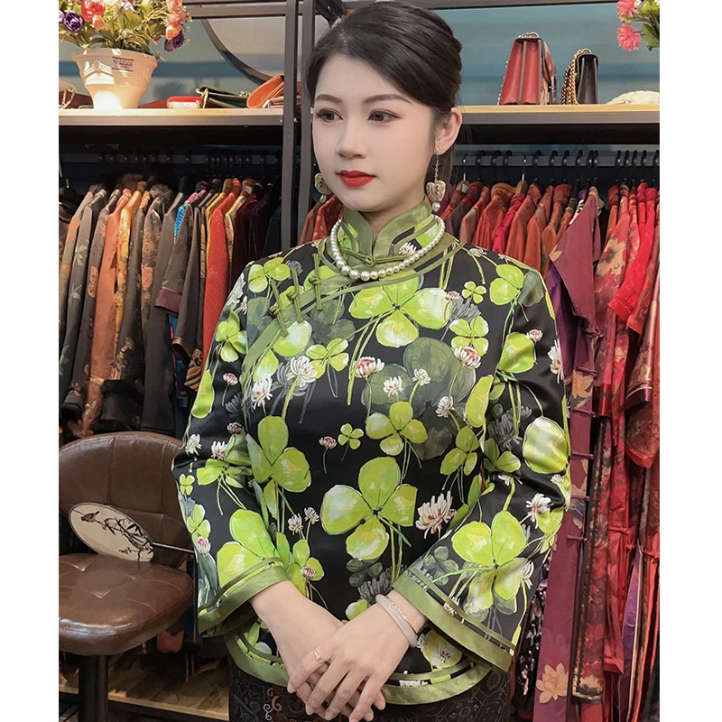 华族经典【御苑闲花】秋冬夹棉加厚国风女装唐装品牌