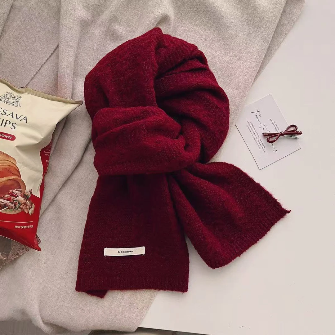 针织麻花羊毛混纺软糯围巾