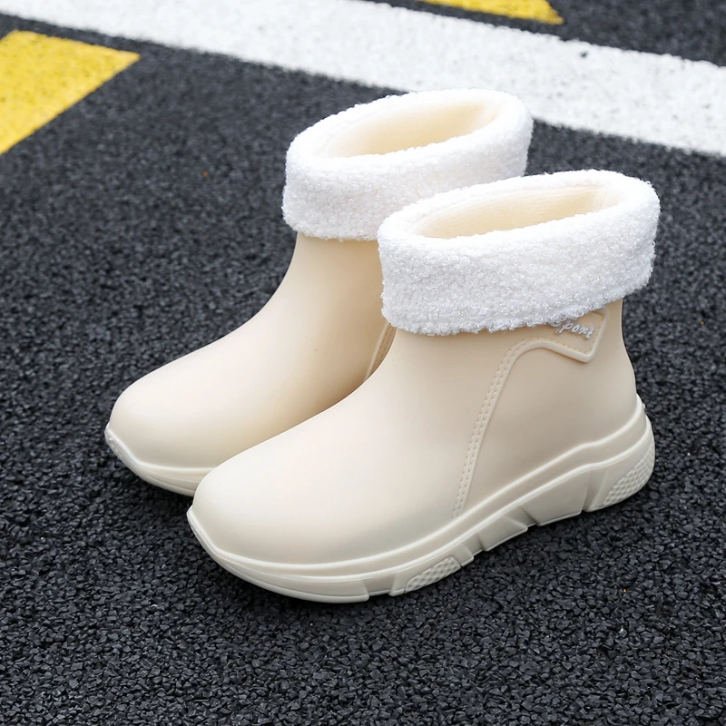 雨鞋女款短筒成人胶鞋厚底新款冬加绒保暖防水防滑雨靴女士水鞋夏