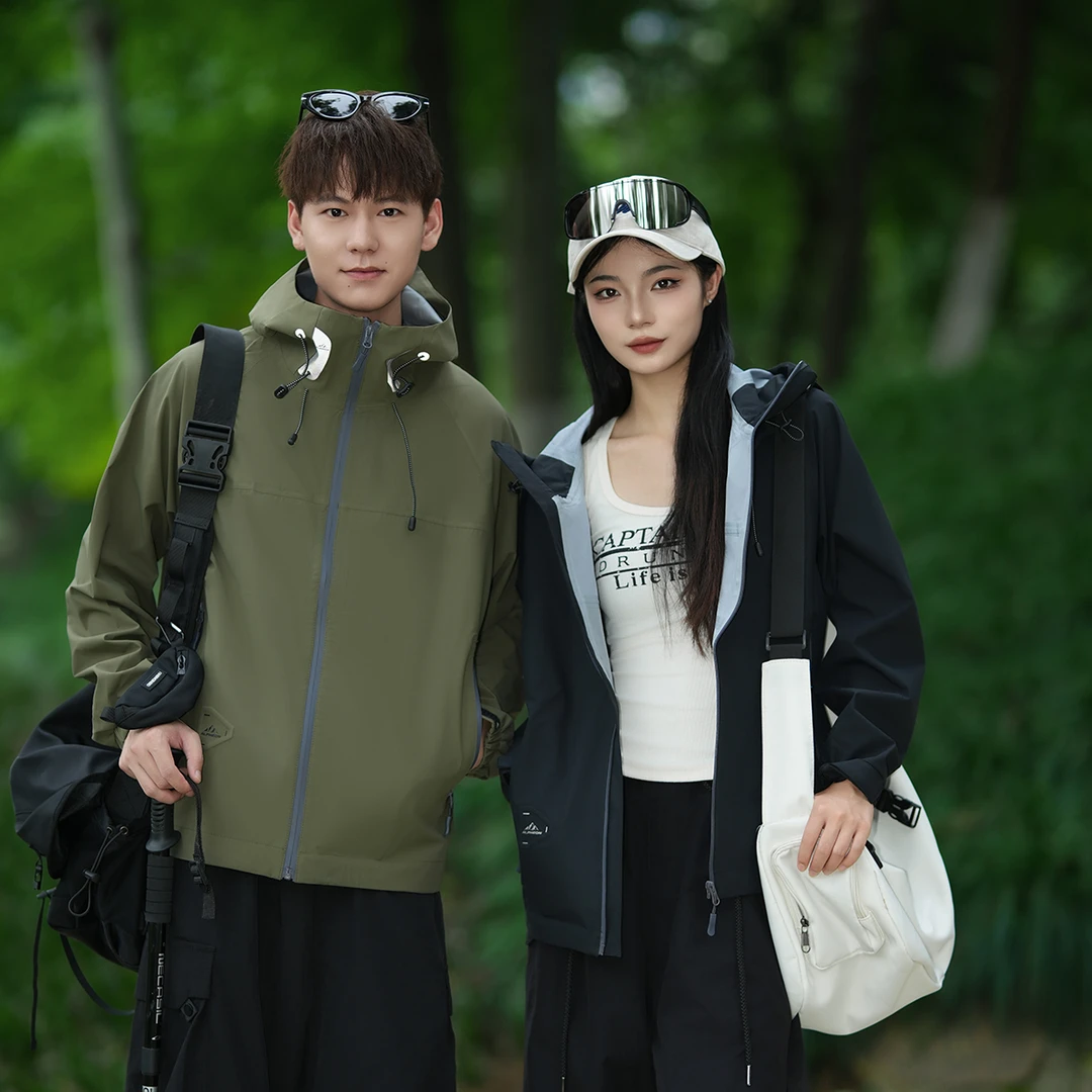 La Chapelle/拉夏贝尔秋冬硬壳机能风防风冲锋衣连帽男女户外登山