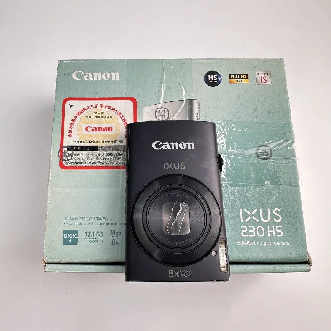95新 Canon/佳能 ixus230原盒黑色1210万像素8倍变焦ccd数码相机