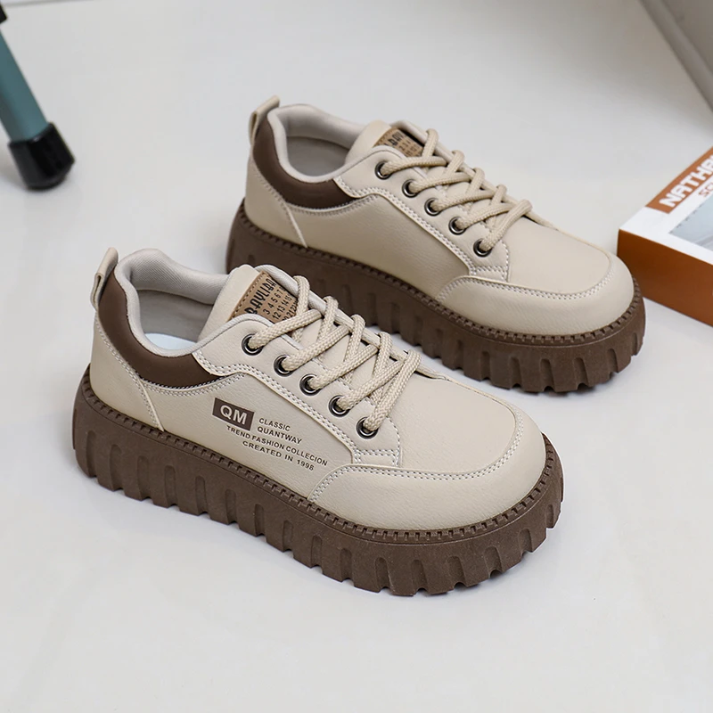 秋季休闲鞋女生韩版女潮2024夏季新款百搭学生厚底增高透气松糕底