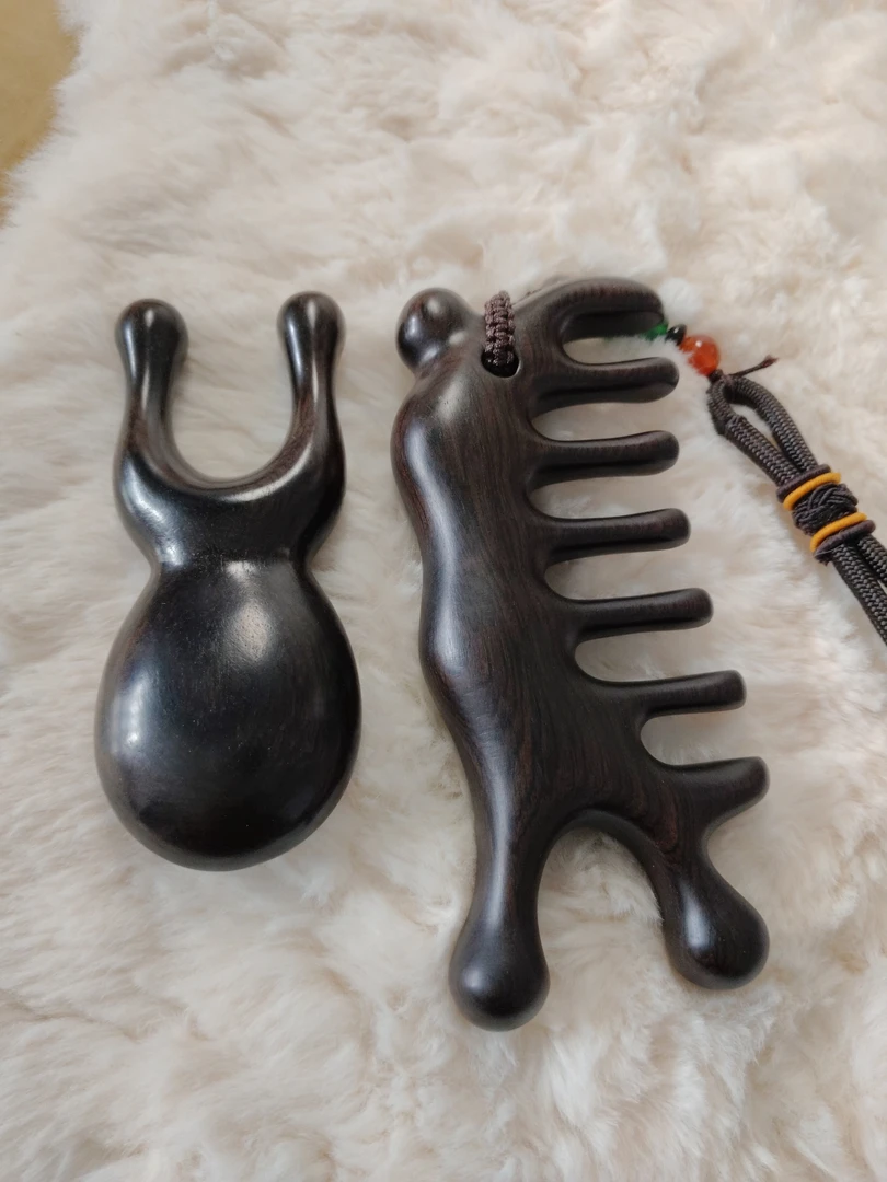 紫光檀四合一加蜗牛按摩梳