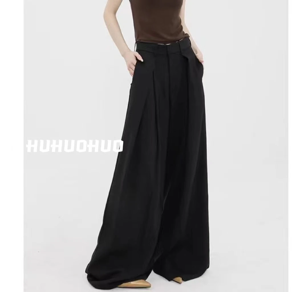 垂坠西装裤女高个子拖地垂感春夏季新款梨形休闲直筒百搭阔腿裤