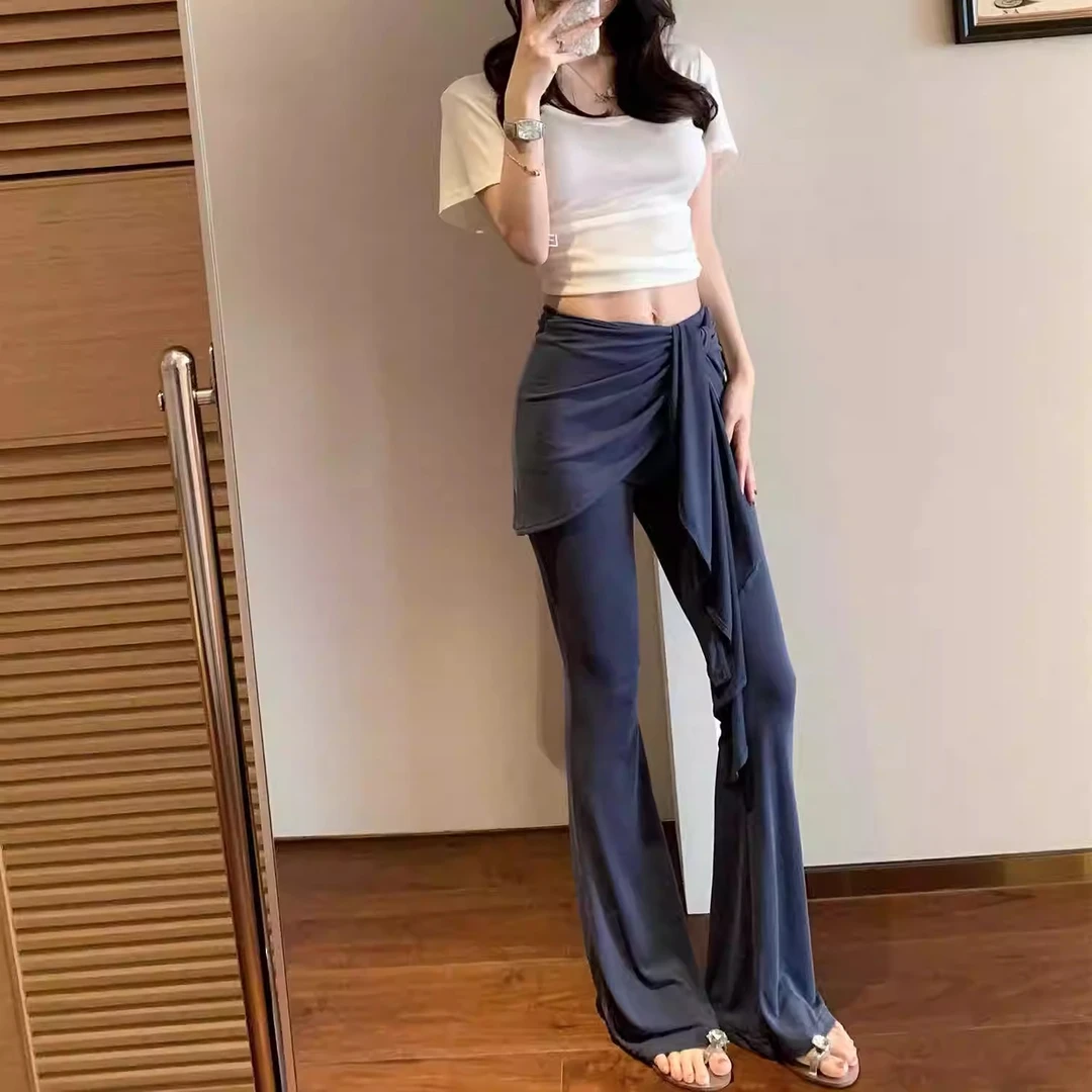 设计感假两件系带微辣长裤版型巨显瘦显腿长轻薄透气休闲裤