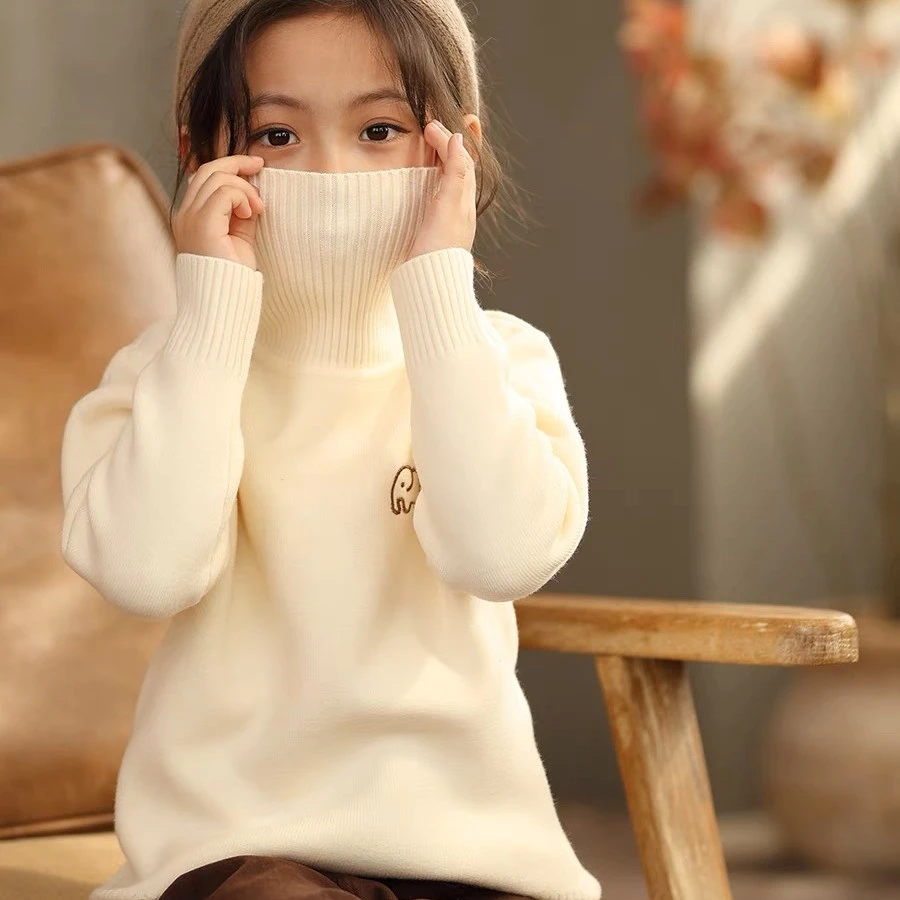 【妈妈的爱】男女童加绒加厚毛衣2025新款秋冬针织一体绒C208