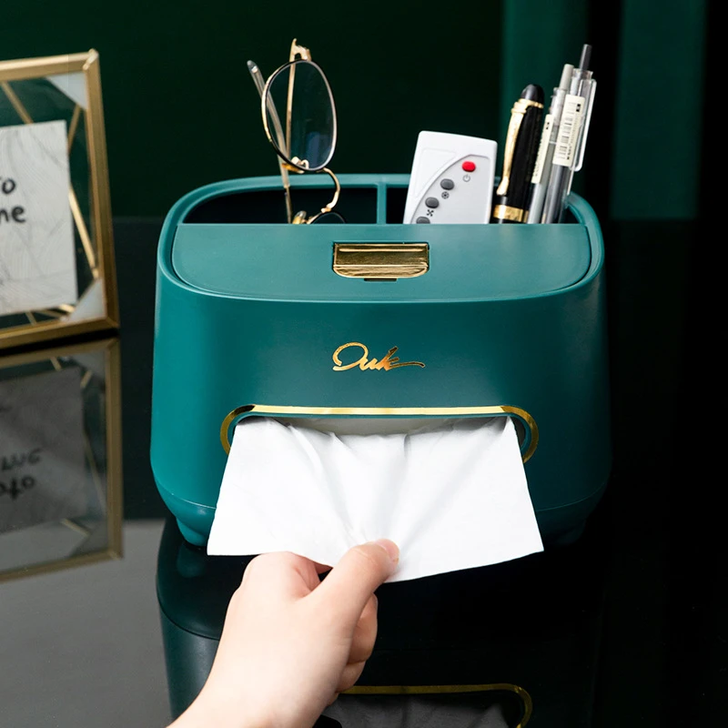 多功能轻奢桌面纸巾盒家用客厅茶几遥控器收纳纸巾盒多功能抽纸盒
