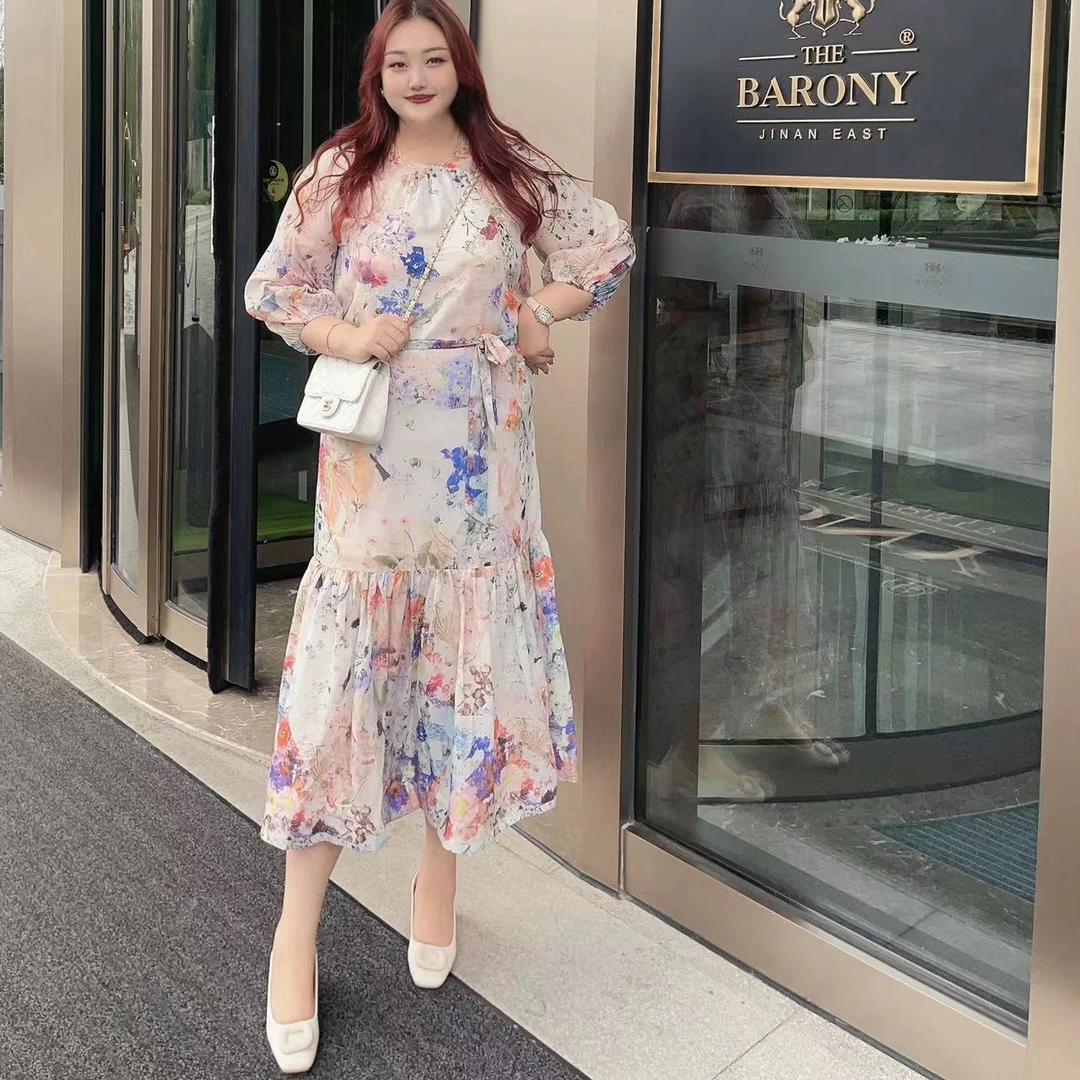 【都市伊甸园】钻石家大码轻奢澳洲风格贵妇连衣裙 DOP2389