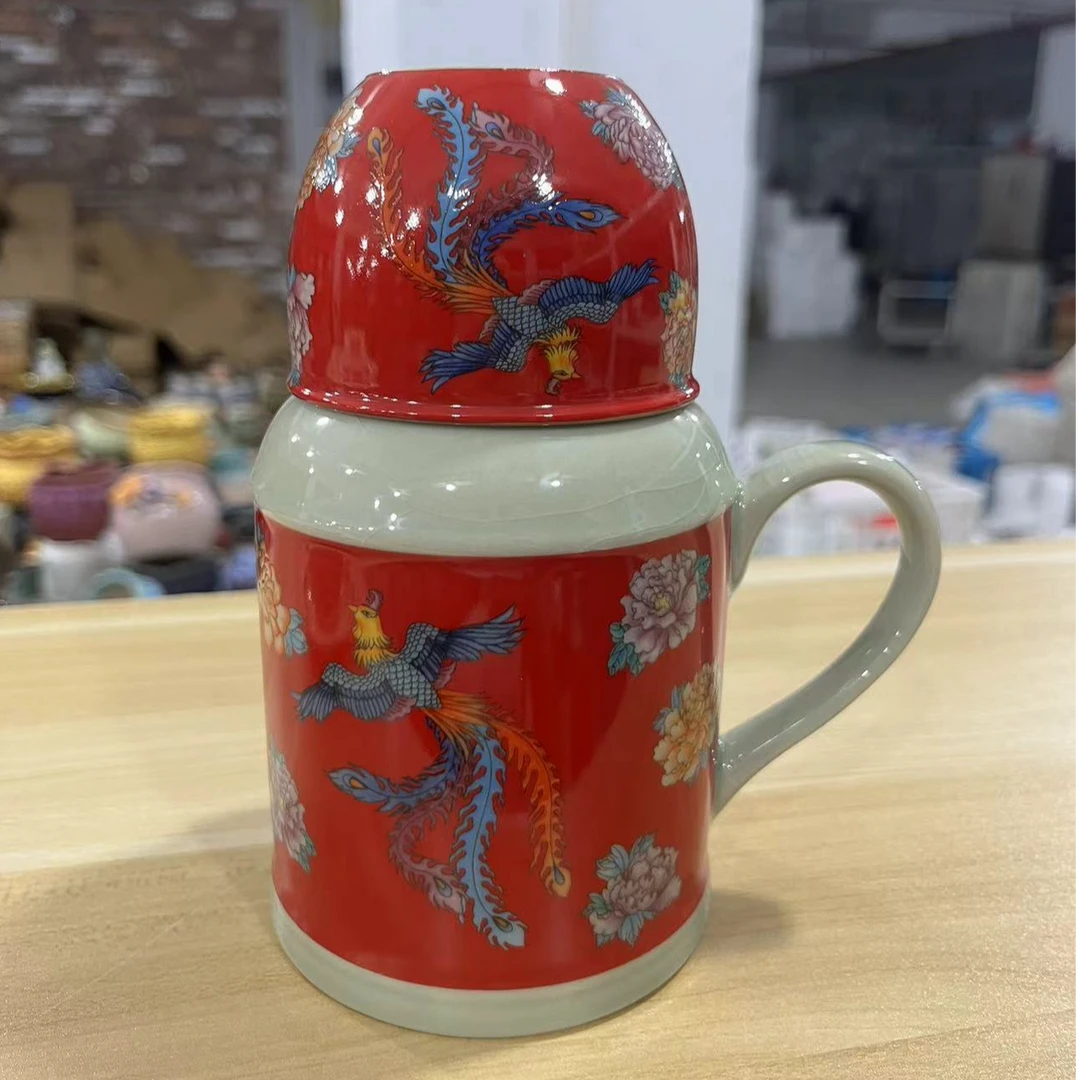 红色凤凰闷茶杯家用中式