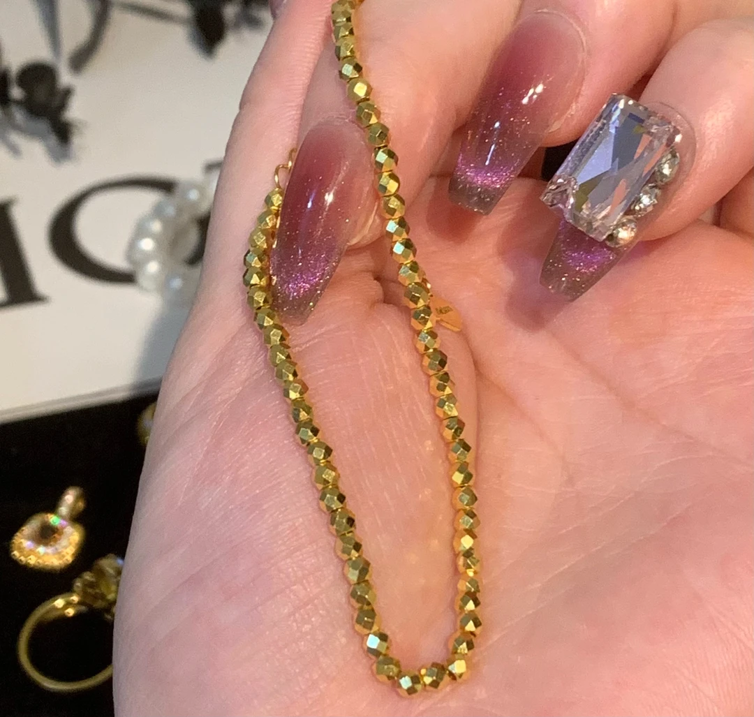 足金999 黄金5G工艺 蹦迪碎金手链 5.81g