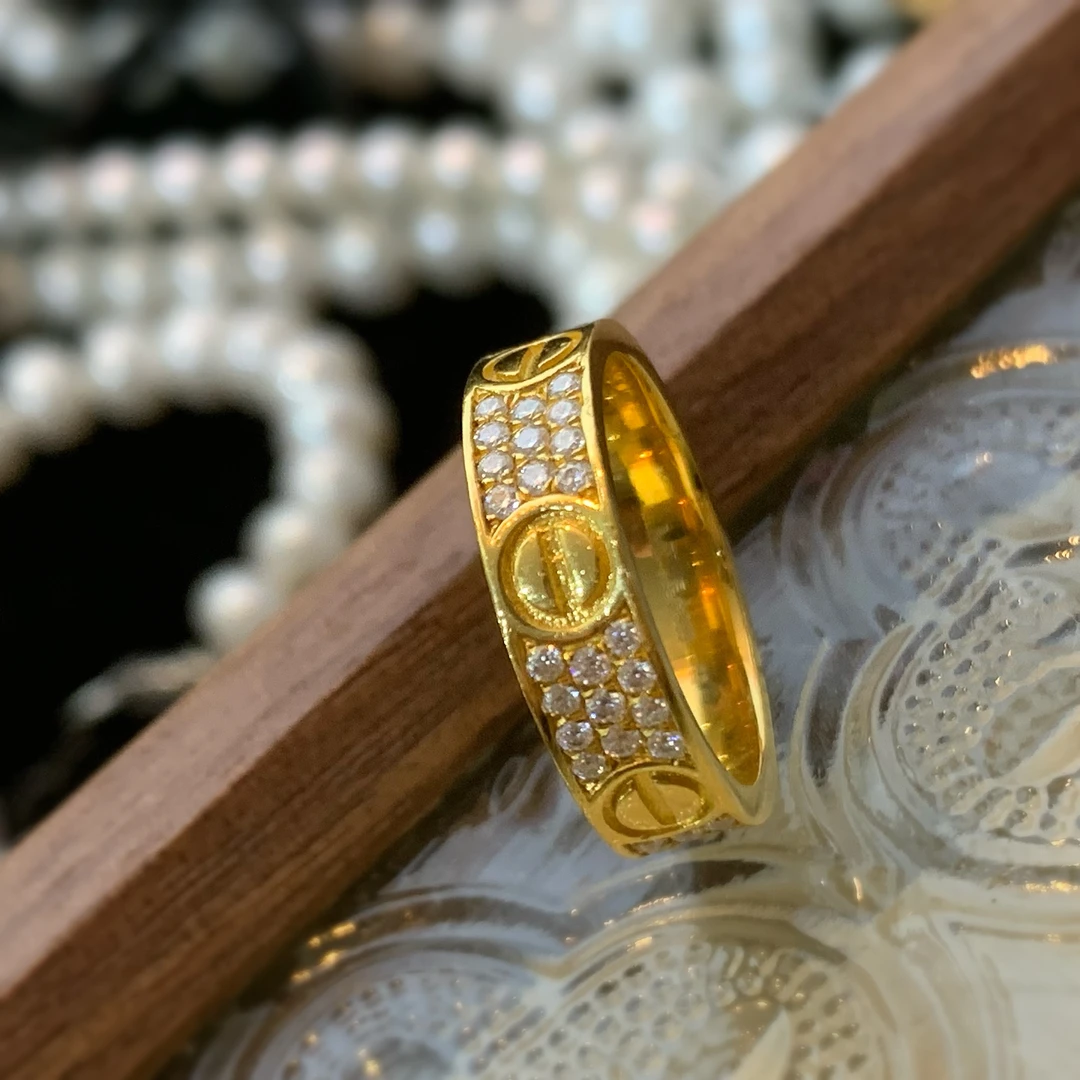 足金999 黄金5G工艺 满天星莫桑戒指