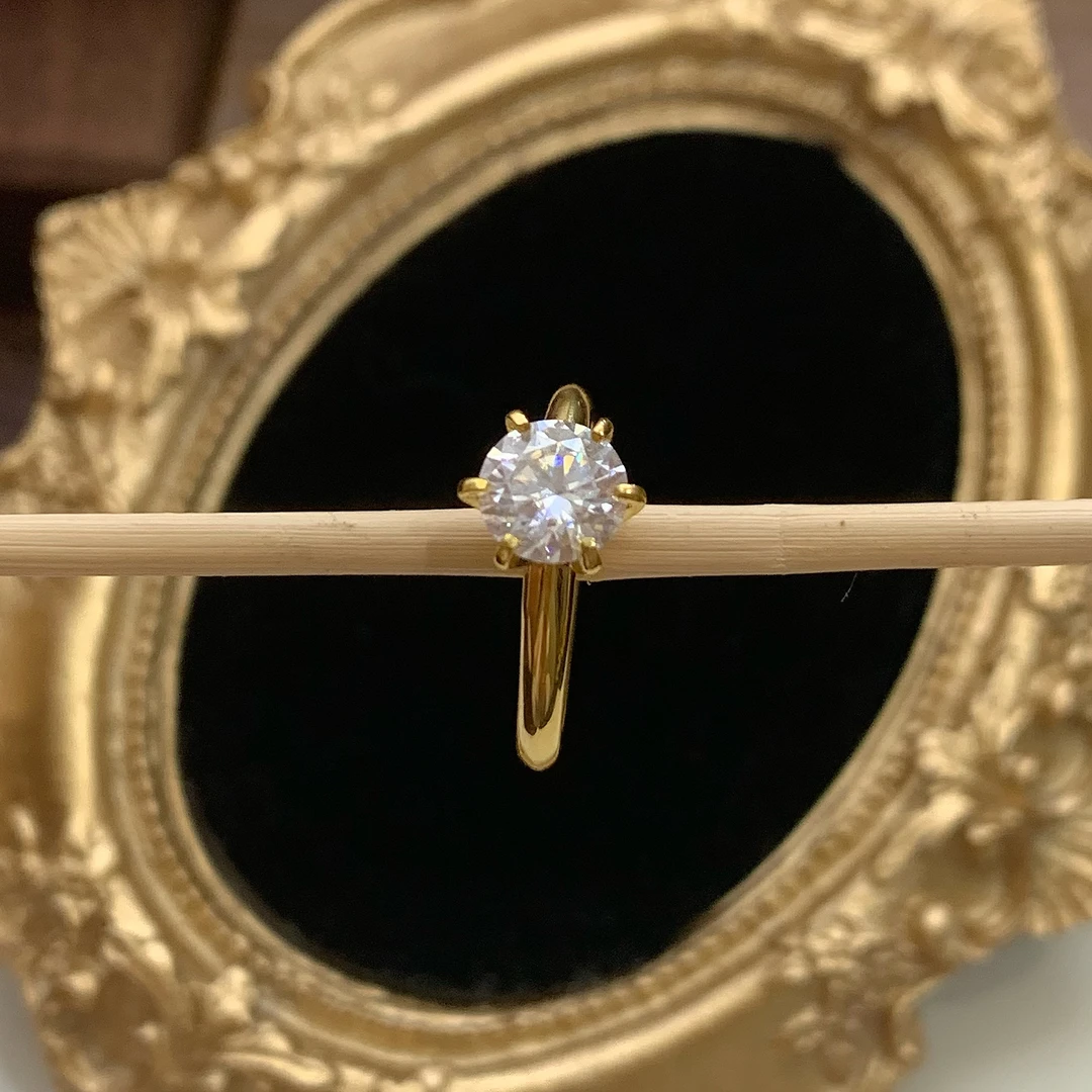 足金999 黄金5G工艺 经典单钻克拉戒指