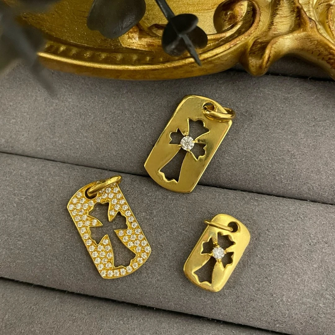 足金999 黄金5G工艺  百搭莫桑吊坠