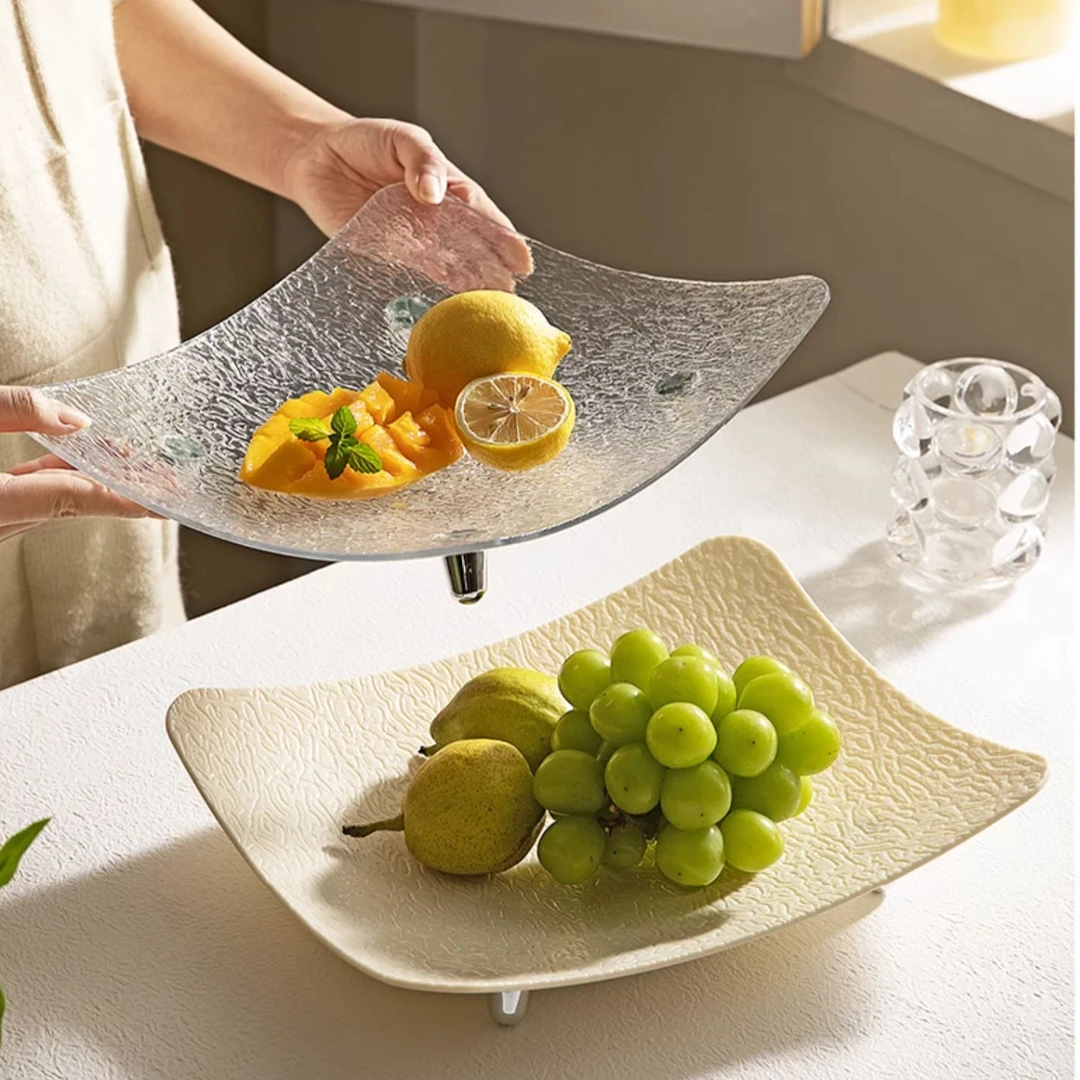 水果盘客厅干果盘茶几果盘轻奢高档新款水晶乔迁新居精致零食盘