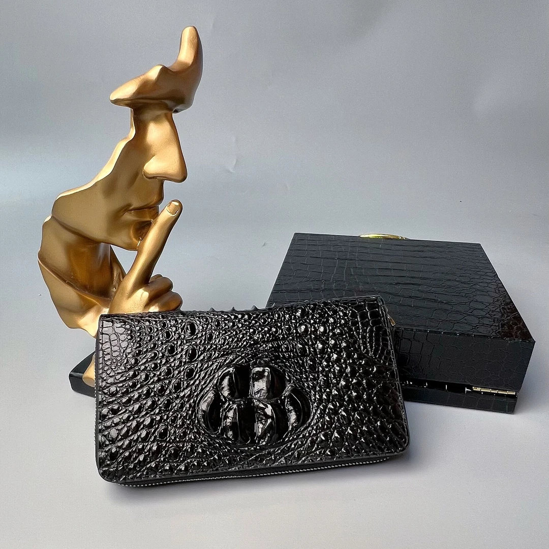 鳄鱼男士皮钱包手拿包