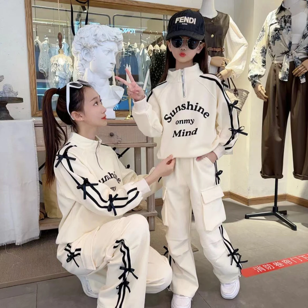 女童早秋装套装2025新款中大童女装洋气春秋儿童卫衣运动服小女孩