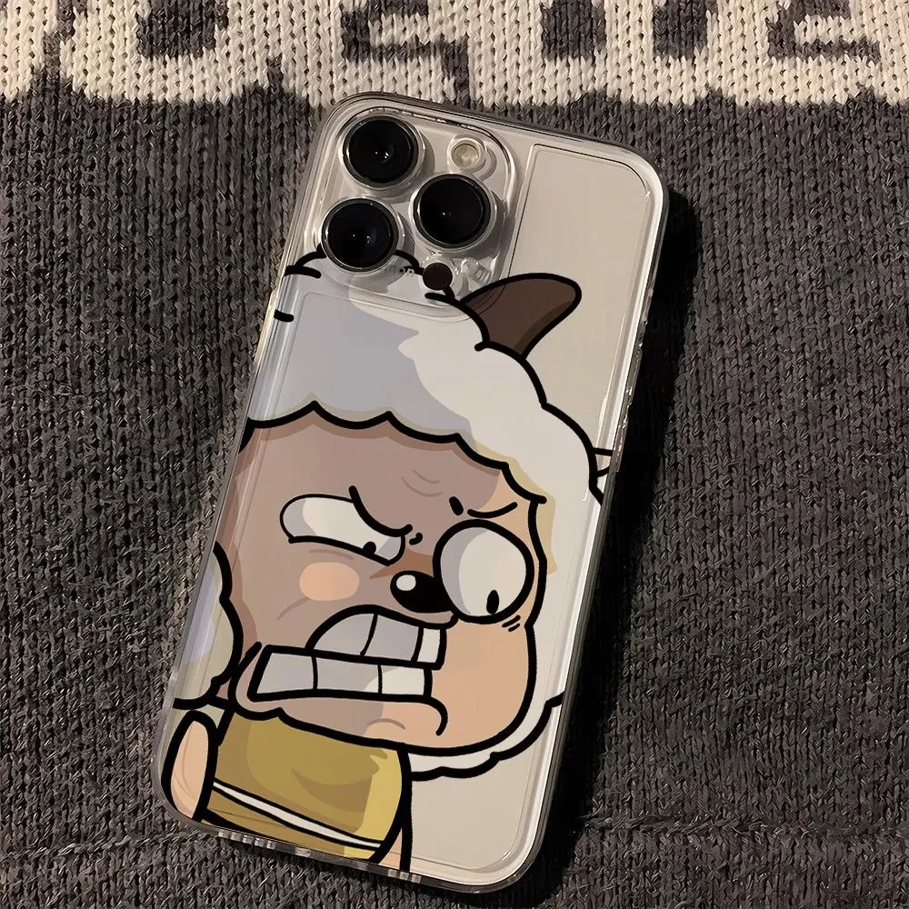 黑化懒羊羊适用华为oppo荣耀vivo小米苹果14手机壳iPhone15透明13