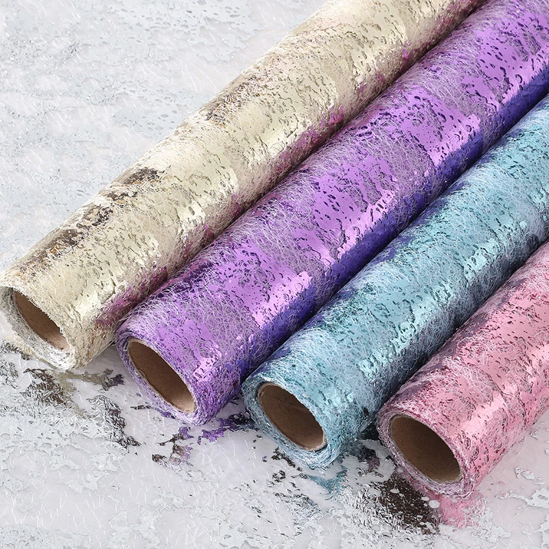 【直播】鎏金纱花束包装纱镂空花束diy材料花店专用花艺亮片网纱