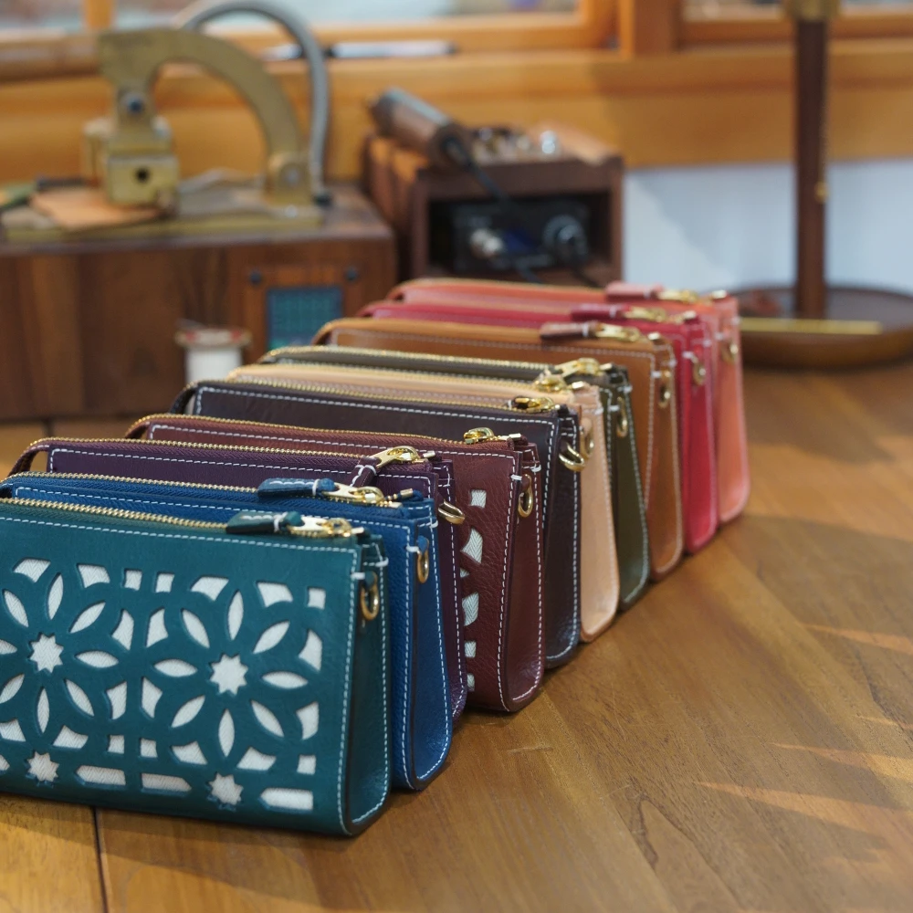 镂空手拿包 收纳包 mbox植鞣牛皮真皮包包女士小包挎包简约时尚