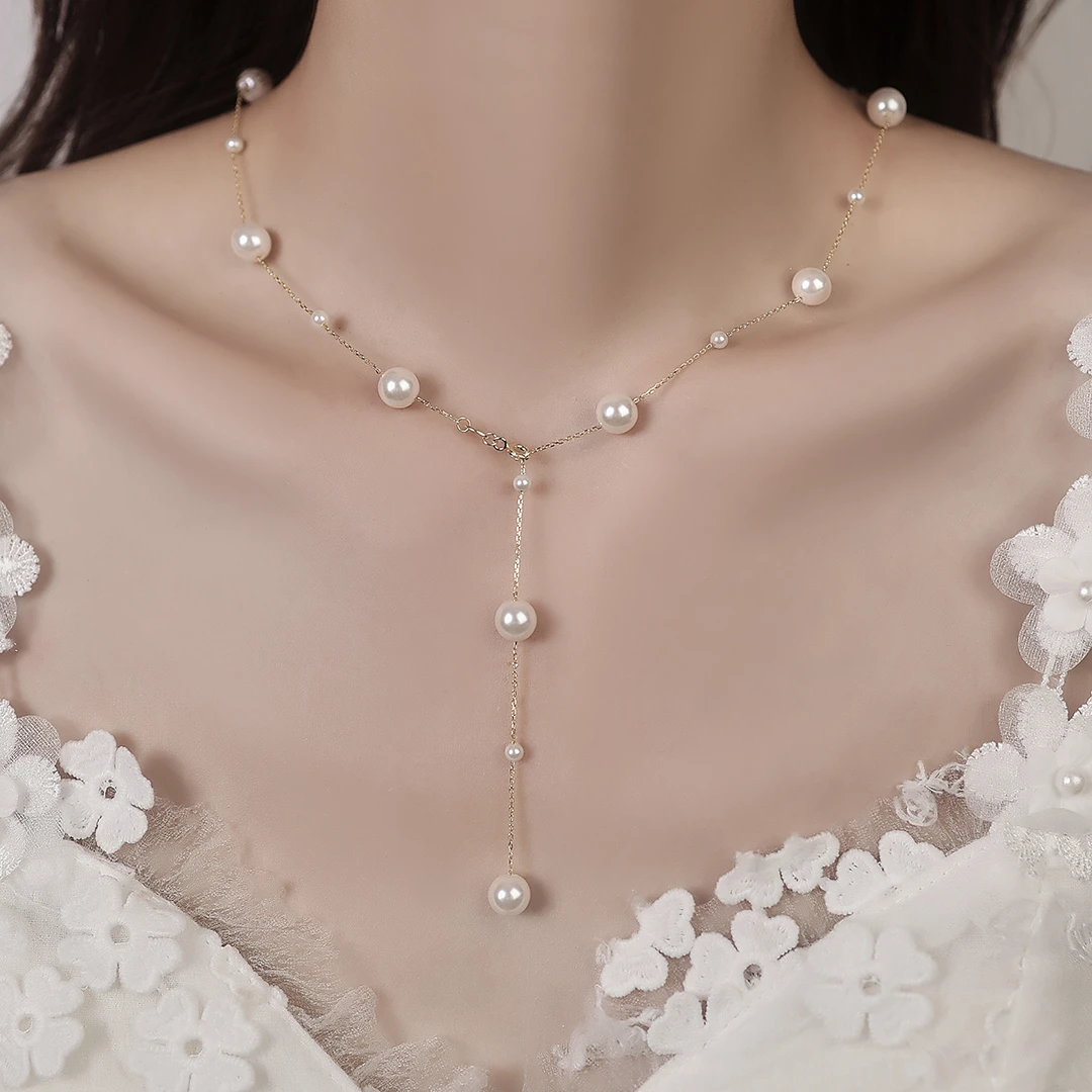 链子925银 小众时髦强光仙女满天星珠珠项链女仙气精致锁骨链手链