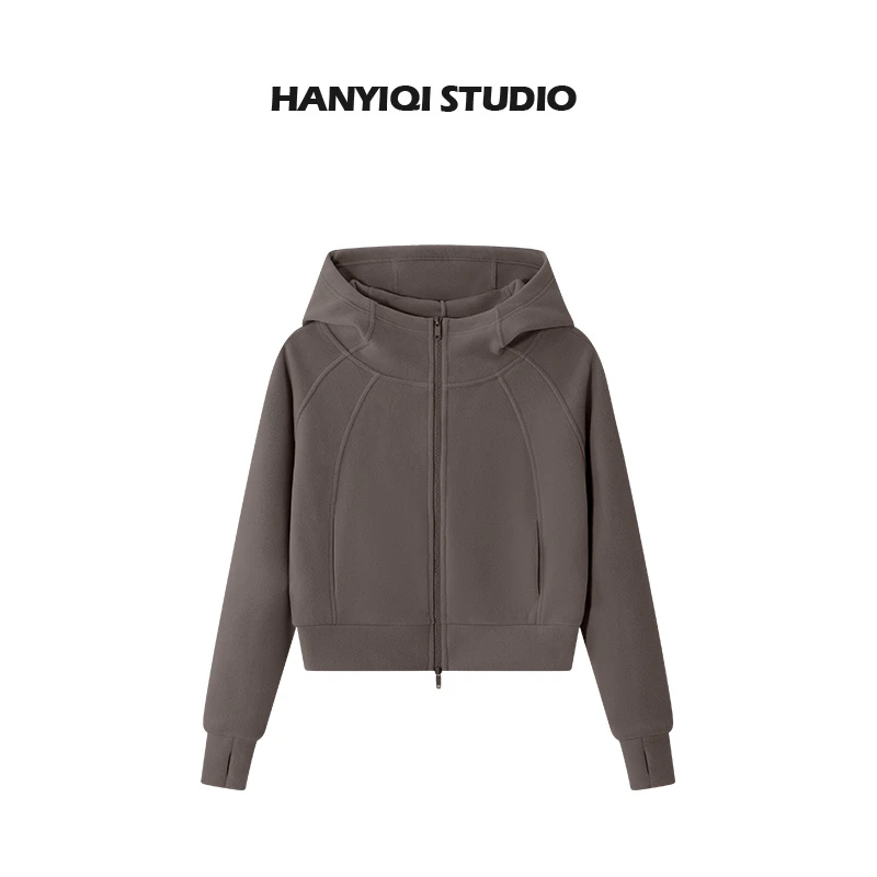 【上新】冬季 加厚 简约气质女装韩系百搭短款双面摇粒绒外套