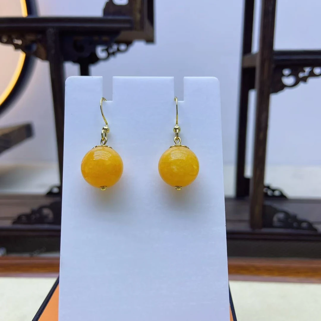 黄翡翠时尚14K耳坠77