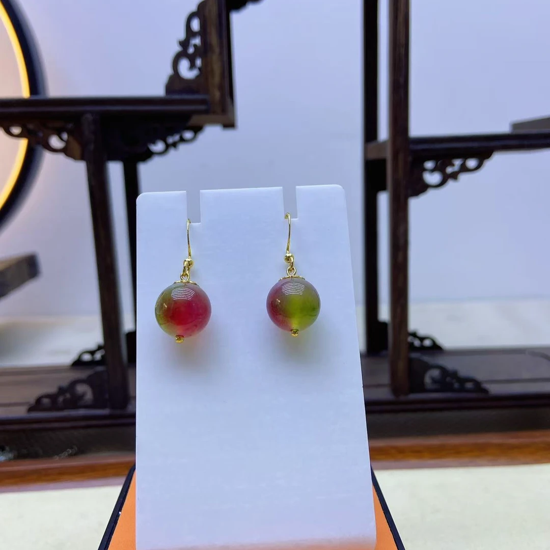 西瓜碧玺14K时尚耳饰42