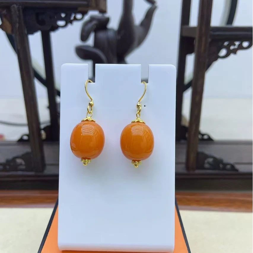 国风时尚蜜蜡14K耳饰63