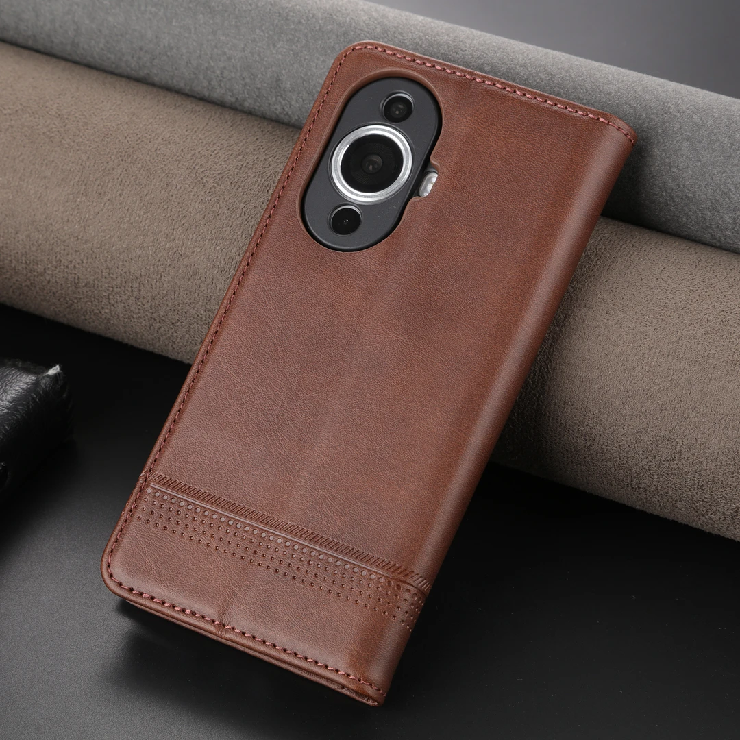 【高档牛纹+磁吸翻盖皮套】华为Nova11手机保护壳商务插卡全包防摔