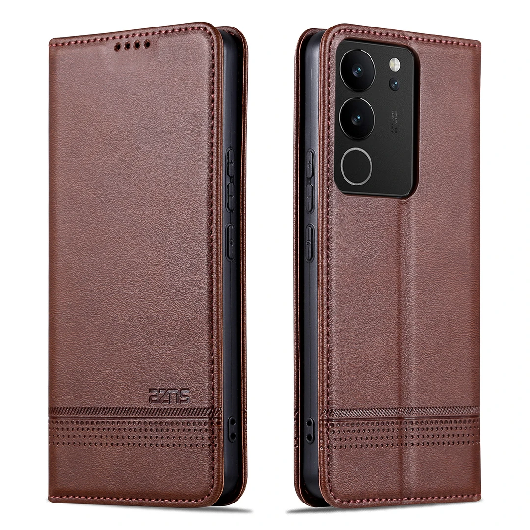 【高档牛纹+磁吸翻盖皮套】适用vivoS17Pro手机壳商务全包防摔