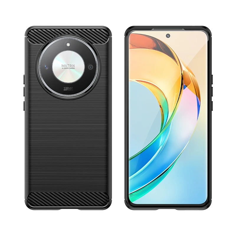 适用荣耀X50碳纤纹拉丝磨砂手机壳【四角防摔+手感舒适+简约】