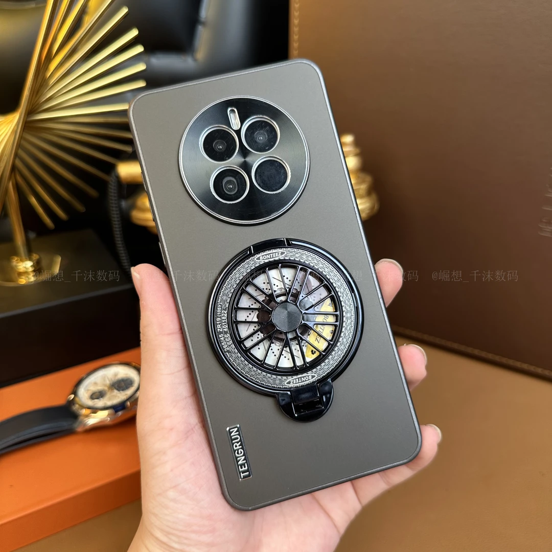 【新款冰感磨砂+解压陀螺支架】适用华为Mate50手机壳防摔肤感