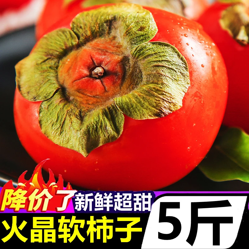 【软柿子】带箱5斤放软吃火葫芦火晶软柿子原产地甜蜜爆汁现摘现发