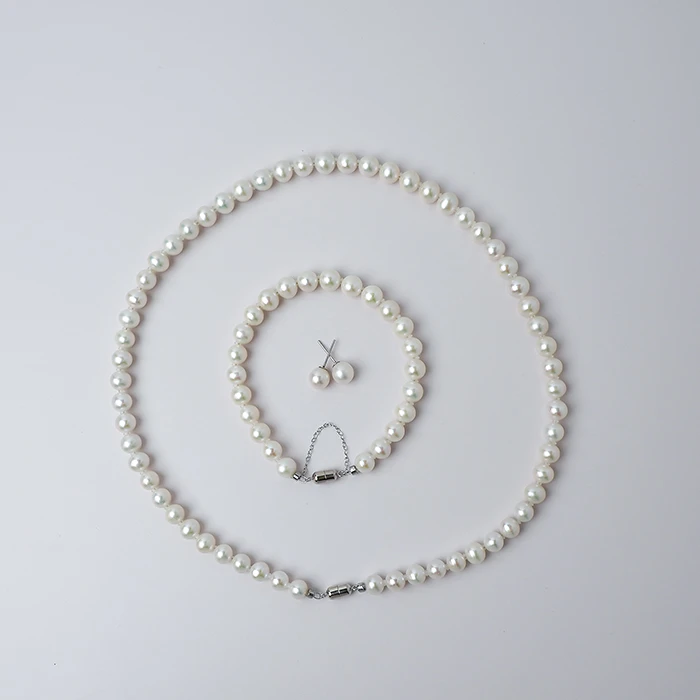 【加加专属】淡水珍珠百搭套装项链女士简约风轻奢珠宝白色6-7mm