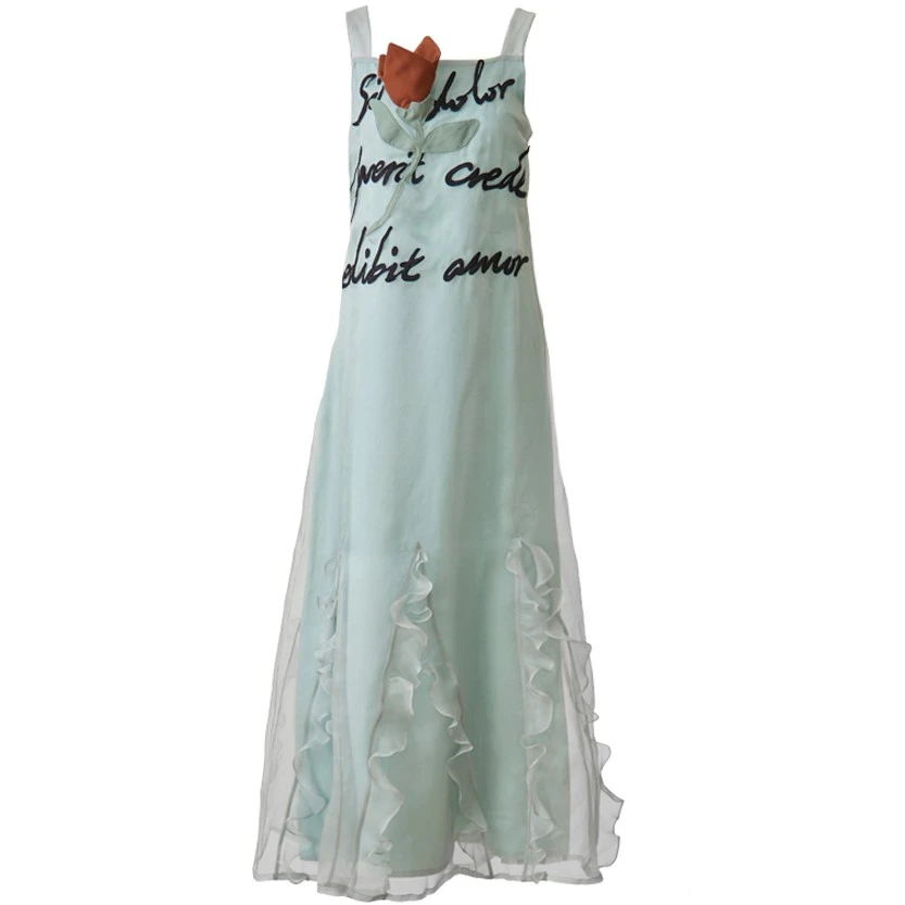 【小呆鸟专享】手工花字母刺绣无袖连衣裙