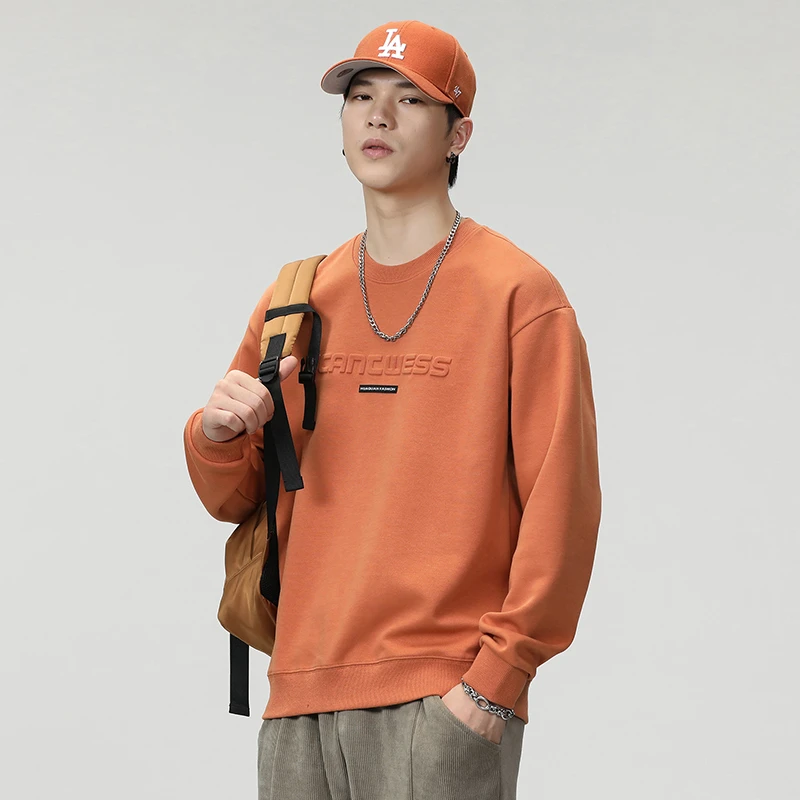 潮掌柜潮流百搭重磅卫衣男士秋装纯色百搭男士外穿男秋冬款卫衣