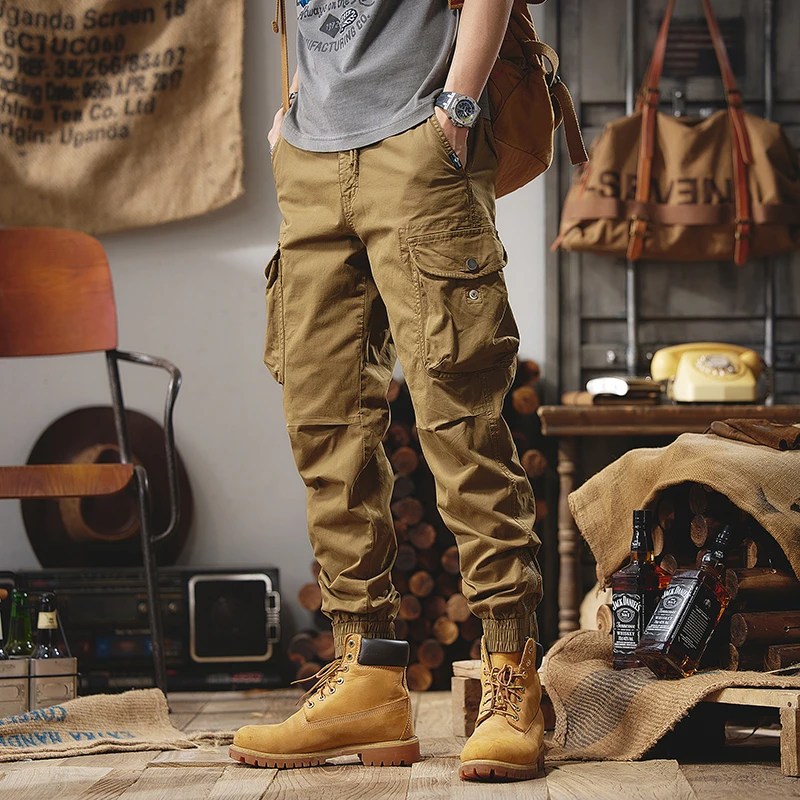 【潮掌柜】2023男士春夏新款潮流工装裤男士透气宽松休闲纯色长裤