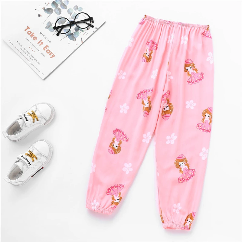 女童灯笼裤绵绸休闲裤宽松中大儿童宝宝薄款韩版运动长裤2023夏季