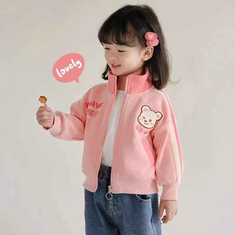 37083女童女宝春秋款2023新款网红洋气时髦衣服儿童装韩系外套
