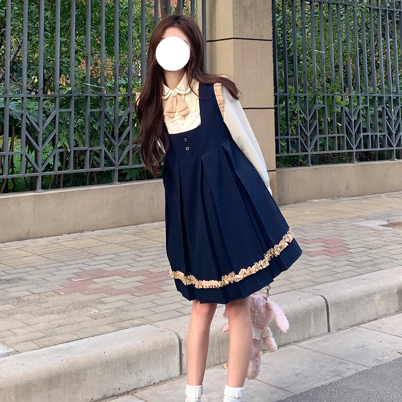 东京岁时记jk原创JK款新减龄洋气可爱软妹裙子小飞袖卡奶裙套装