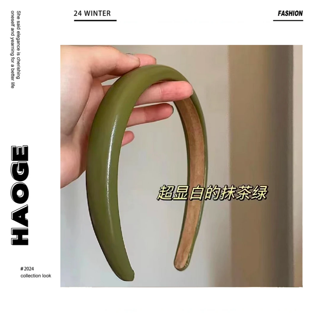 光板纯色绿色发箍