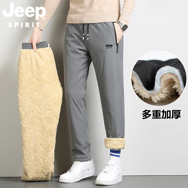 JEEPSPIRIT1941ESTD冬季加厚保暖加绒暖长裤防寒外穿宽松休闲防风