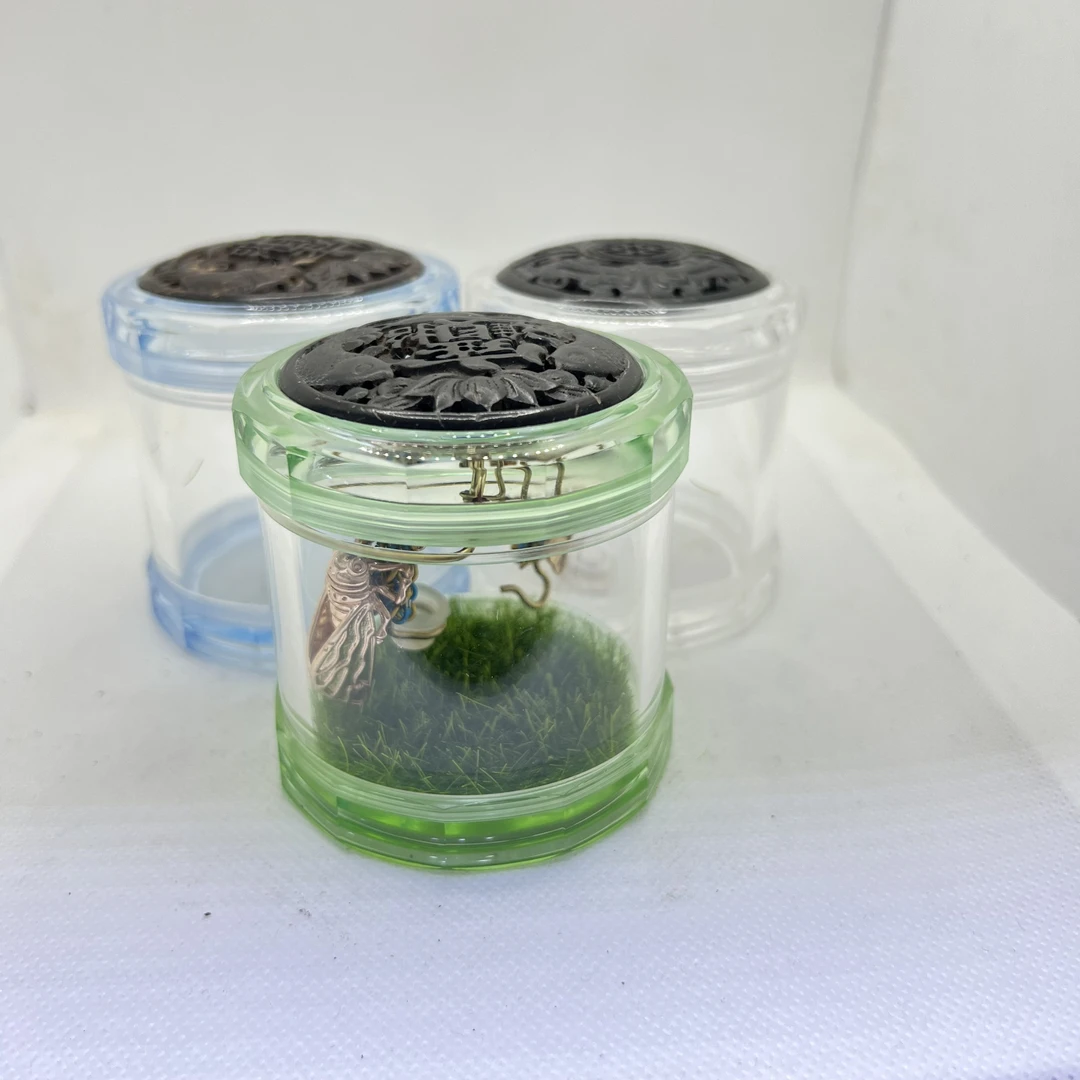 万能鸣虫盒底部带造景响簧带挂食勾和水盆赠送布套