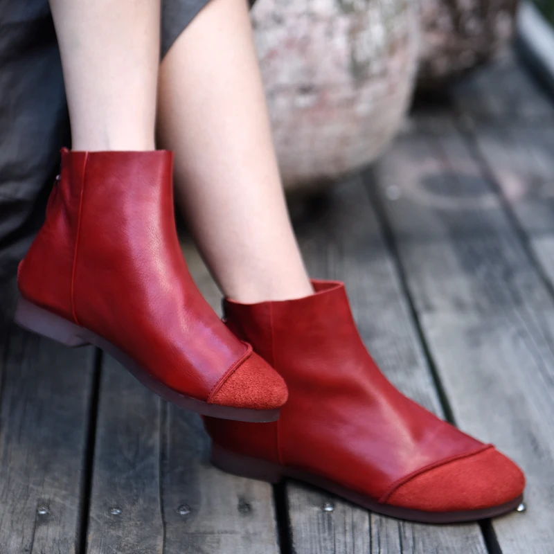 Artmu阿木原创新款软底短靴舒适百搭复古女靴春秋平底单靴1819-2