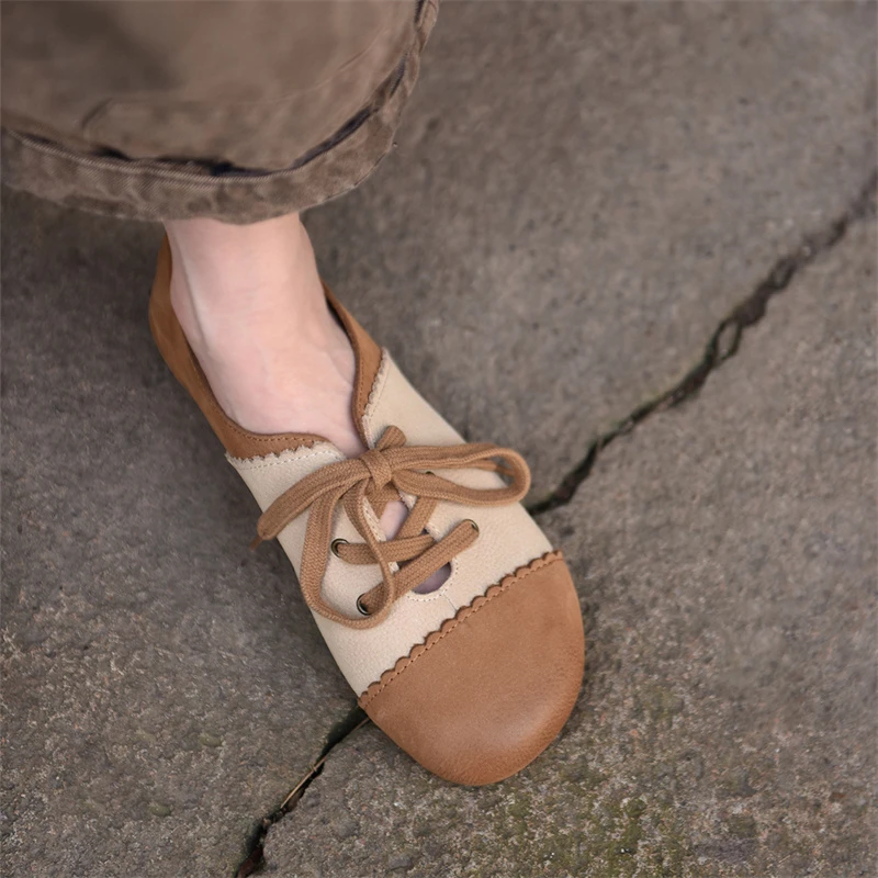 Artmu阿木复古系带女鞋新款春款软底单鞋女舒适百搭平底鞋713-12