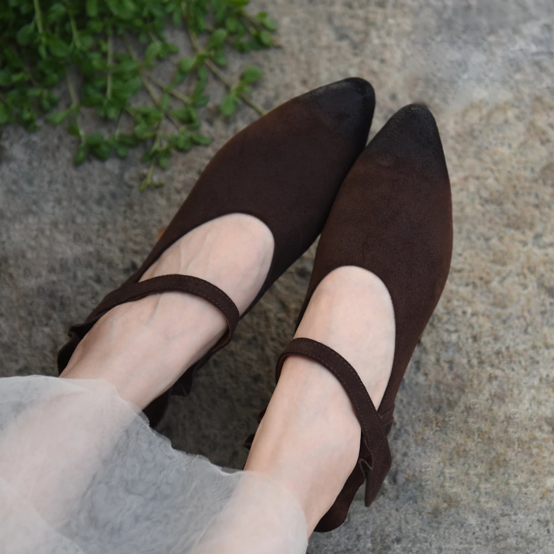 Artmu阿木原创浅口低跟单鞋女一字带玛丽珍鞋新中式女鞋2688-117